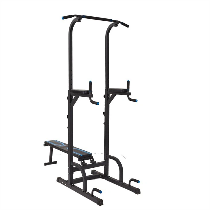 Power Tower Dip Station Pull Up Bar With Weight Bench